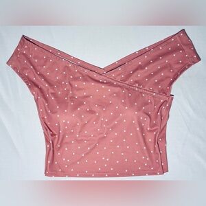 Kortni Jeane Off-the-Shoulder Cropped Swim Top Women's Large Excellent